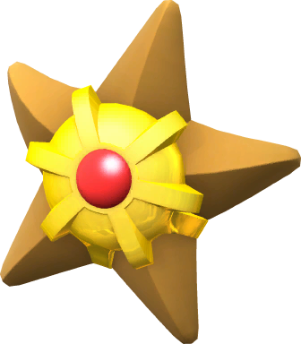 Pokemon Classic Black And White Kanto Gym Badges - Super Smash Bros Staryu (336x384), Png Download