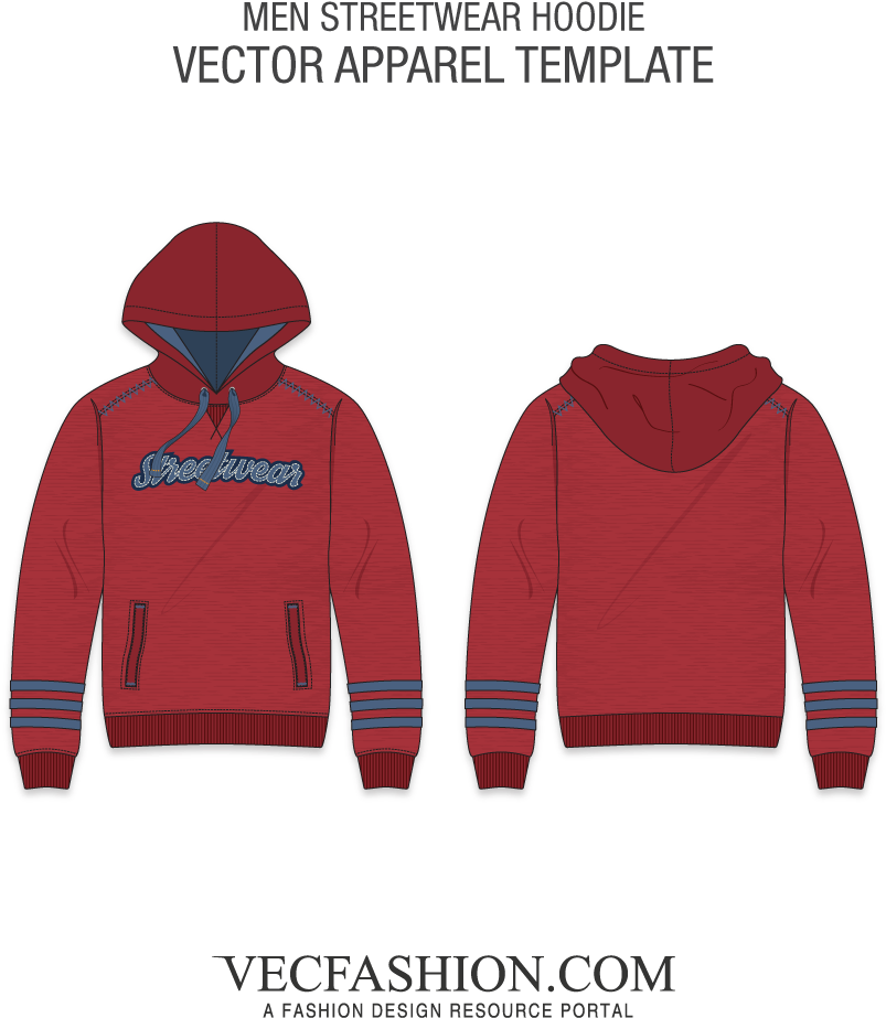 Men Streetwear Hoodie Fashion Flat - Hoodie Flat (1000x1000), Png Download