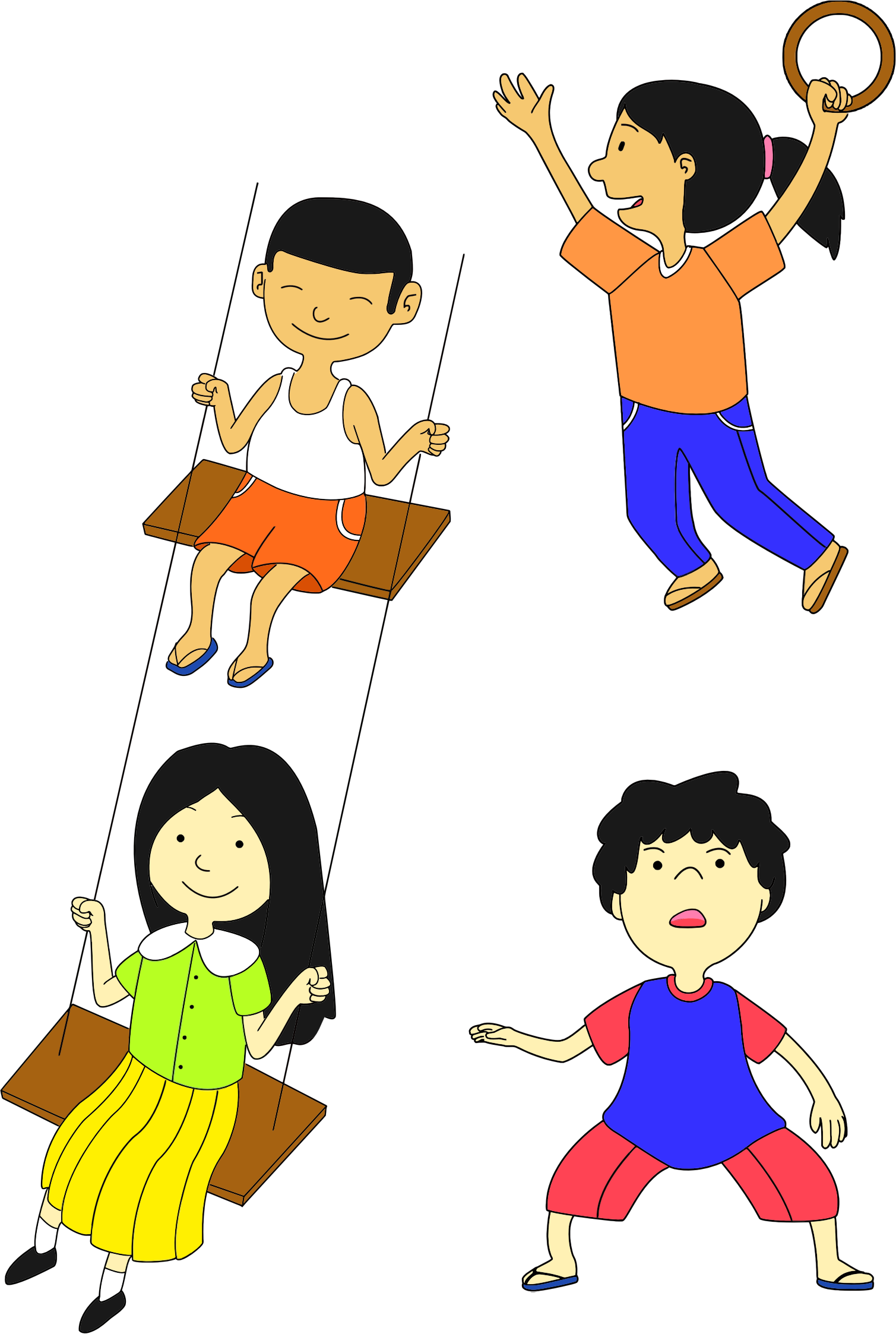 Kids Playing Clipart Png - Hinh Be Trai Hoat Hinh (1509x2246), Png Download