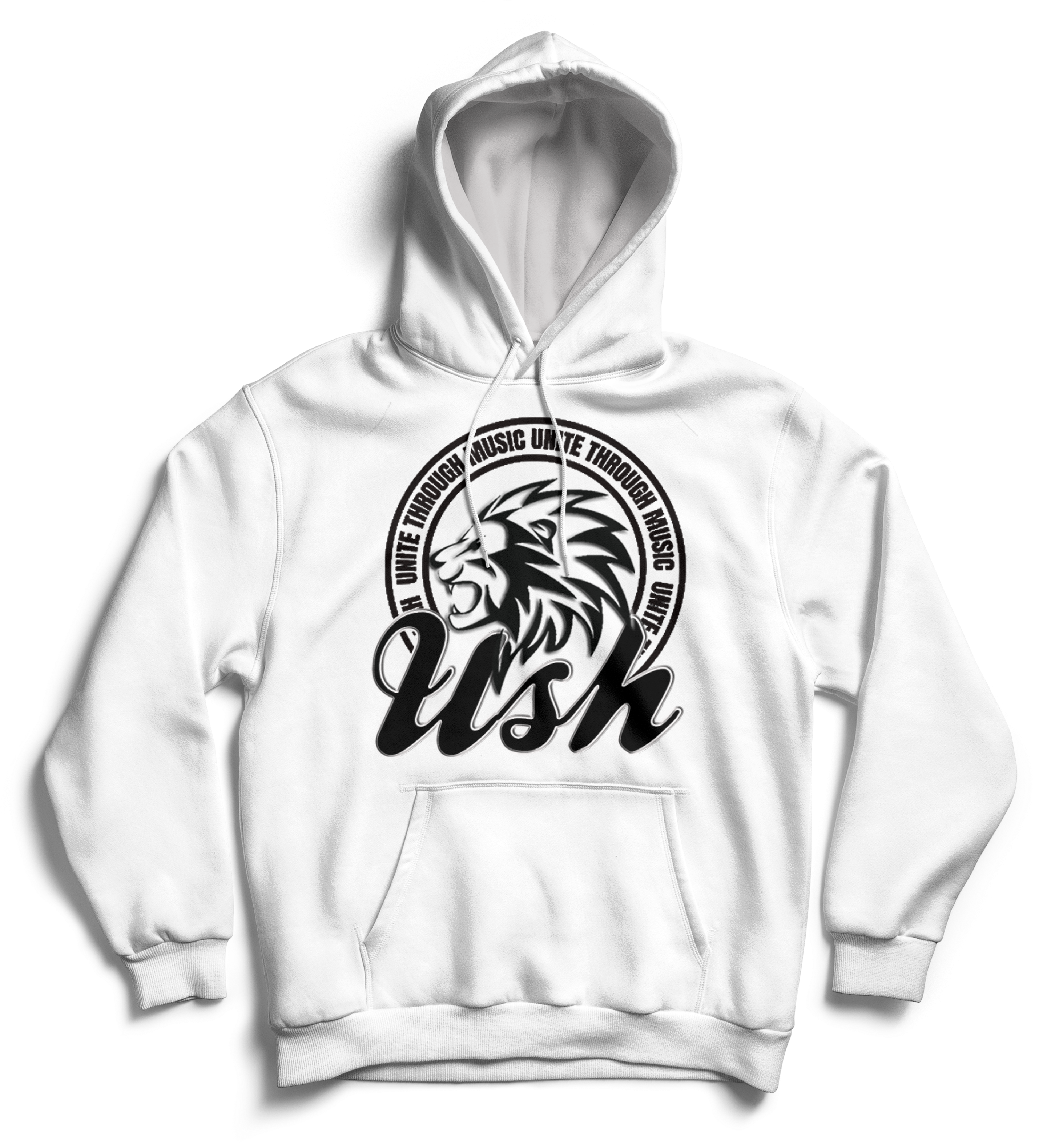 Image Of "ush Lion" White Pull Over Hoodie - Hoodie (4000x3500), Png Download