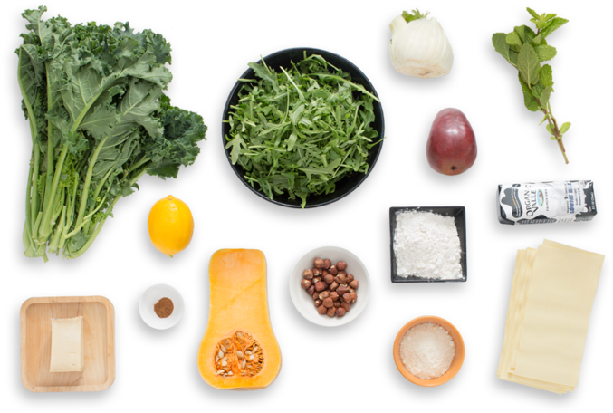 Kale & Butternut Squash Lasagna With Arugula, Pear - Butternut Squash (700x477), Png Download