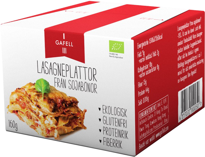 Gafell Lasagna Sheets Made From Soybeans - Gafell Lasagna Sheets From Soybeans (736x574), Png Download