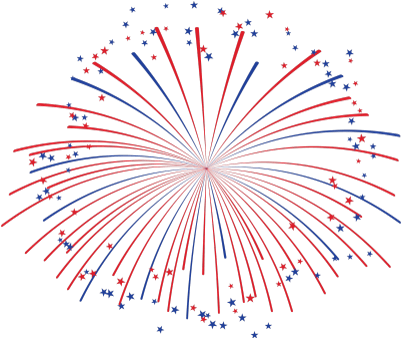 Free Red And Blue Png Stickpng - Firework 4th Of July Clip Art (400x400), Png Download