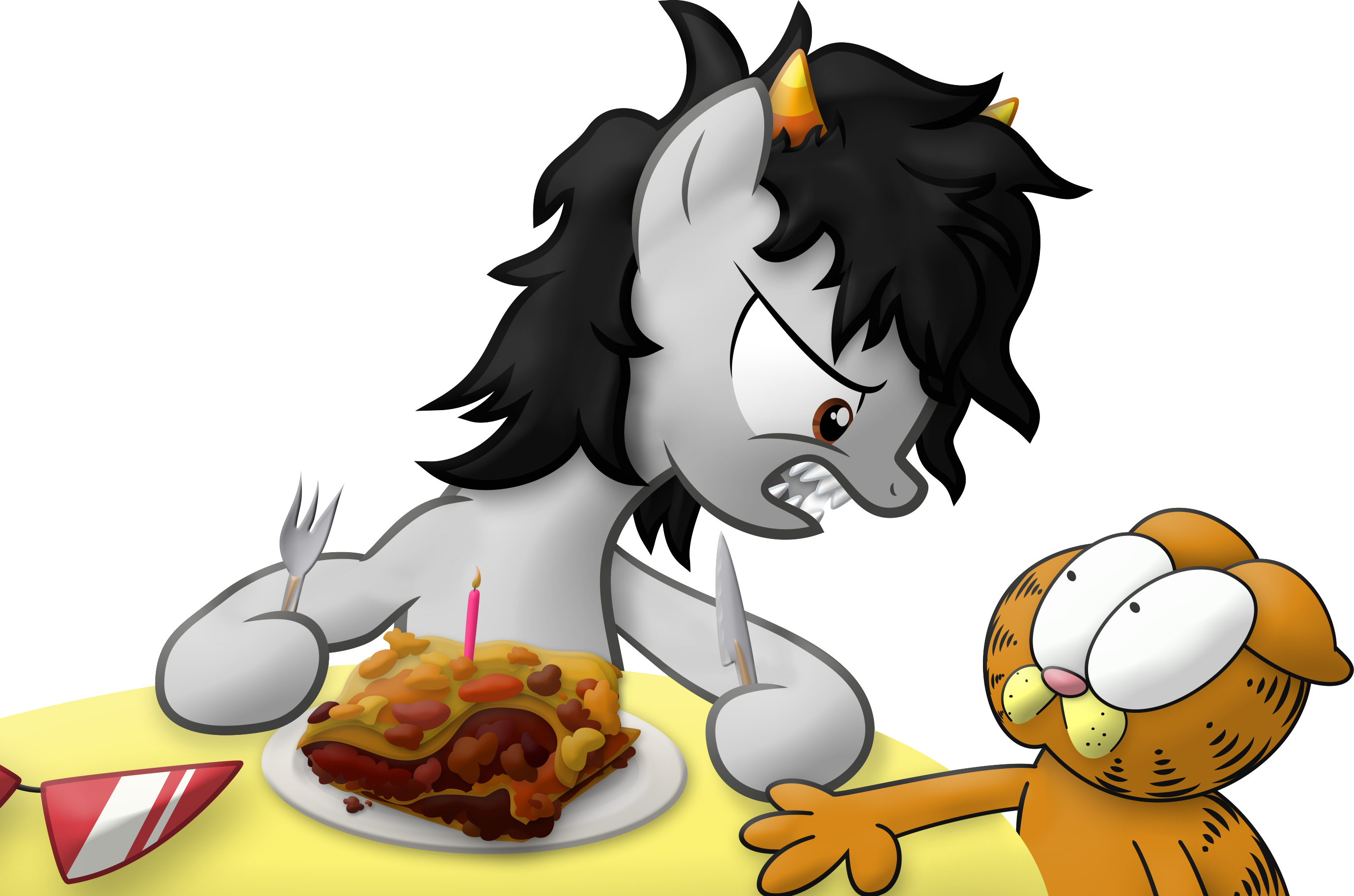 Birthday Lasagna - Cartoon (2755x1824), Png Download