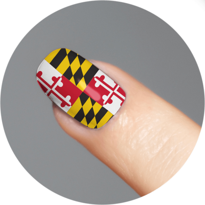 Maryland Flag / Nail Tattoo - Maryland Flag Nails (674x674), Png Download