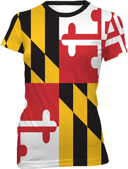 Md Flag Short Sleeve Ladies Tee - State Of Maryland Flag (600x600), Png Download