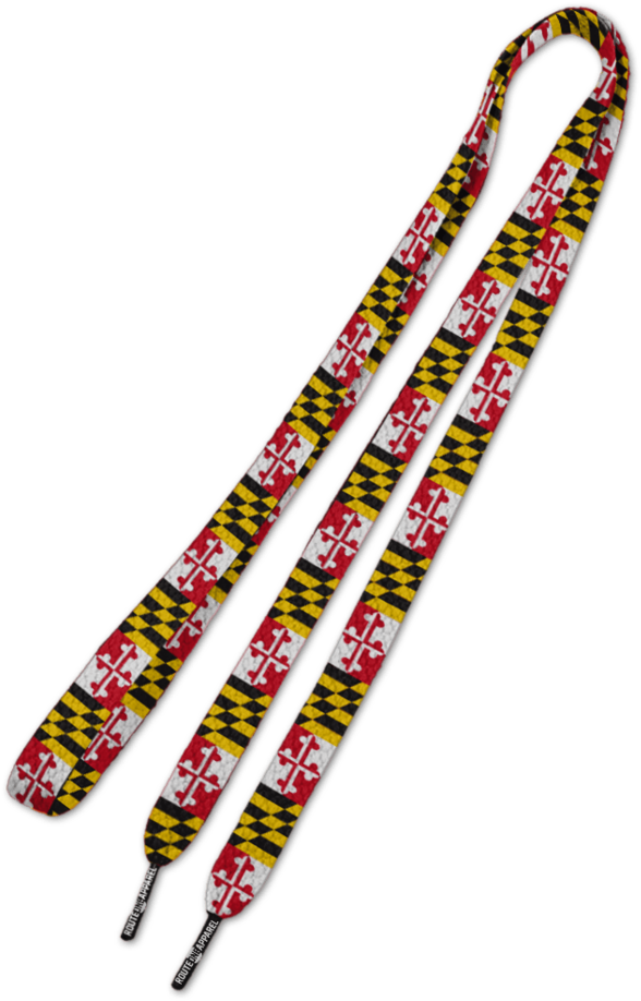 Maryland Flag / Shoe Laces - Bd Wings Logo Brushed Close-up Black/silver Seatbelt (745x1023), Png Download