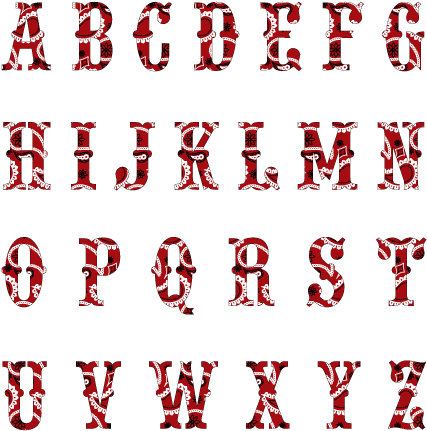 Red Bandana Text Styles Wall Decal All Letters - All Style Letter (450x450), Png Download