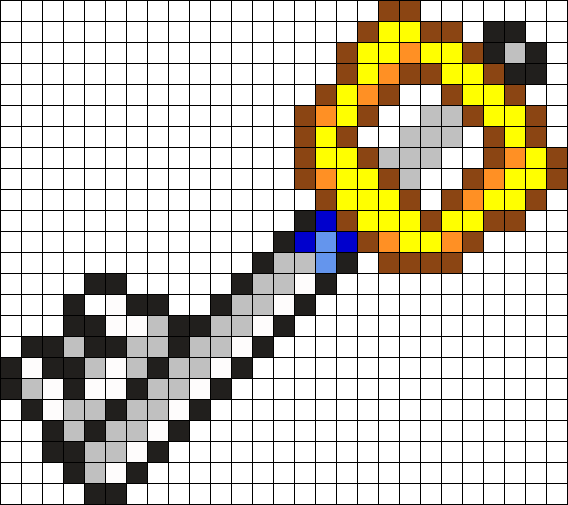 Keyblade Kh Perler Bead Pattern / Bead Sprite - Keyblade Perler Bead Pattern (568x505), Png Download