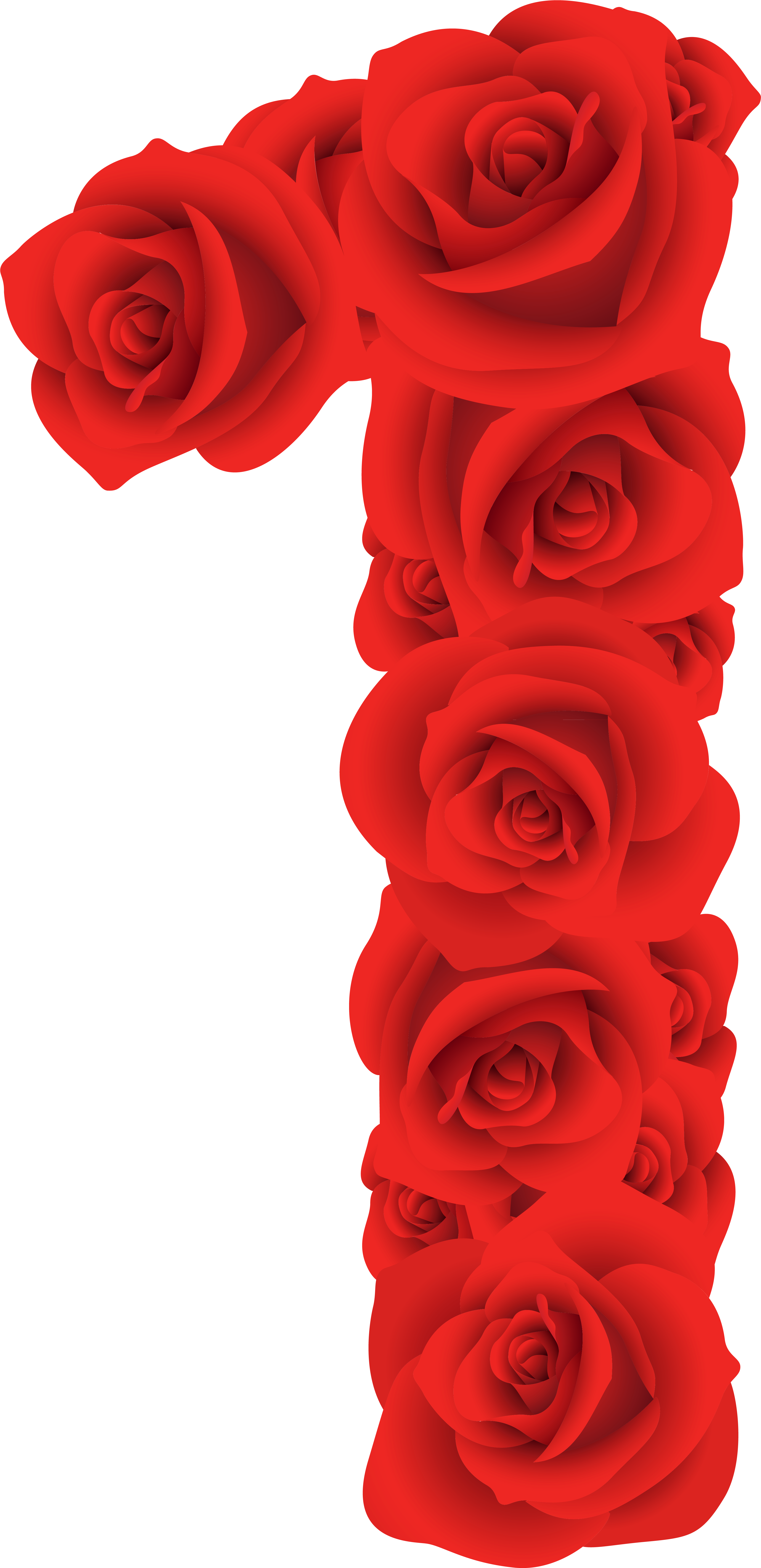 Clipart Images, Number One, Adobe Photoshop, Red Roses, - Roses Number One (3562x7042), Png Download
