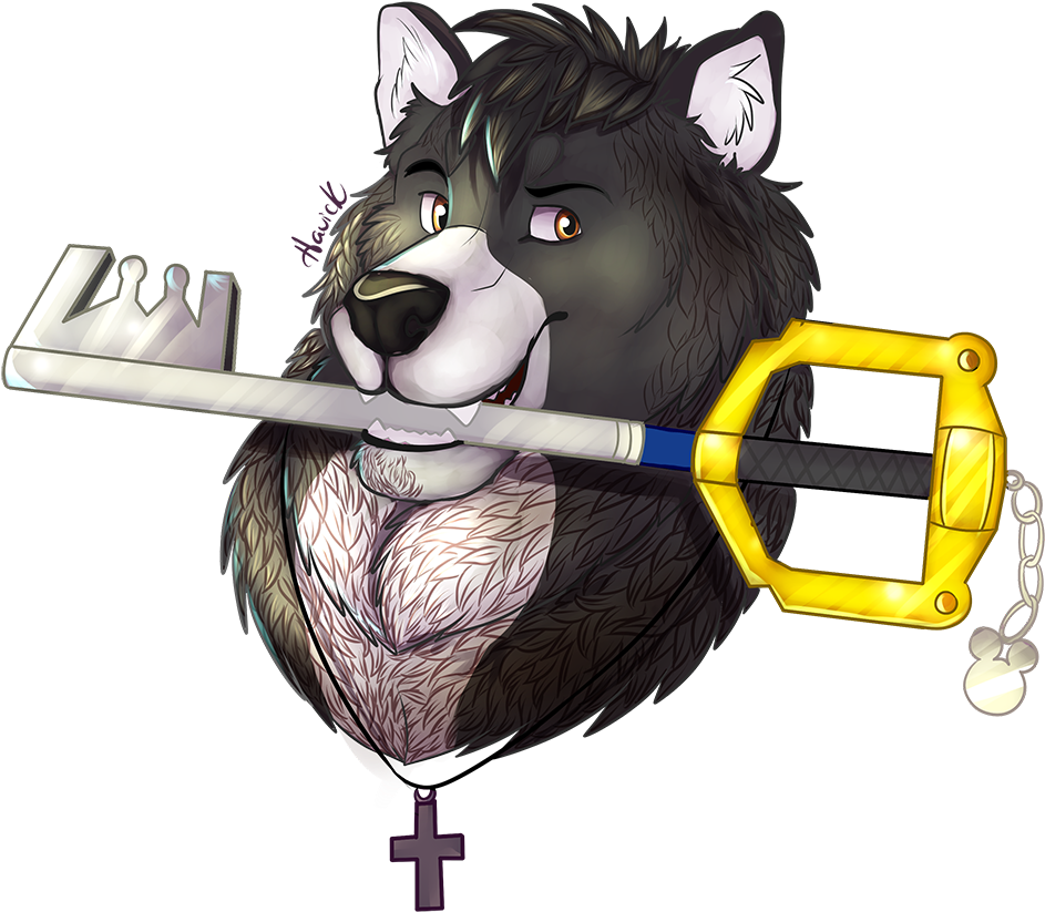 The Wolf And His Keyblade - Wolf (1000x888), Png Download