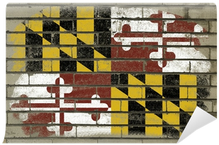 Grunge Flag Of Us State Of Maryland On Brick Wall Painted - Maryland State Flag (400x400), Png Download