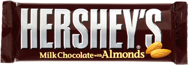 Buy Hershey Milk Chocolate With Almonds At Moo Lolly - Hershey Chocolate Bar (672x260), Png Download