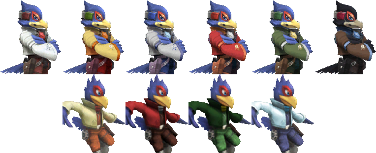 Alternate Costumesedit - Smash 4 Falco Skins (768x320), Png Download