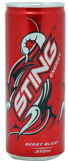 Sting Berry Blast Drink Can 250ml - Sting Drink (550x684), Png Download