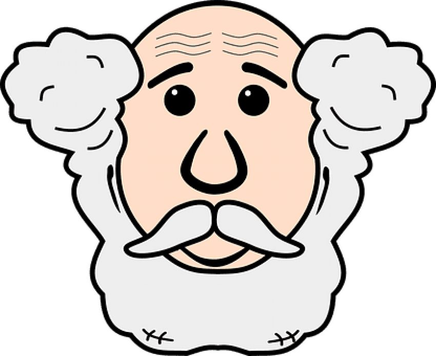 Face Grandfather Grandpa Human Man Old Old - Old Man Face Clipart (416x340), Png Download