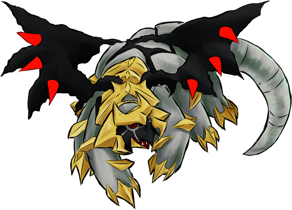 Png Black And White Stock Giratina Transparent Mega - Mega Giratina Fan Art (1024x768), Png Download