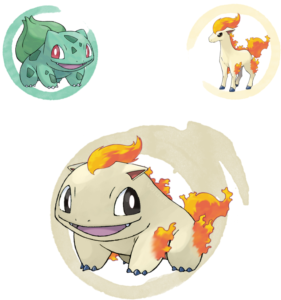 Voluxis - Bulbasaur And Ponyta (1024x1024), Png Download