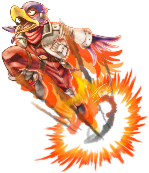 Falco In Smash Bros 3ds - Super Smash Bros Falco Lombardi (497x571), Png Download