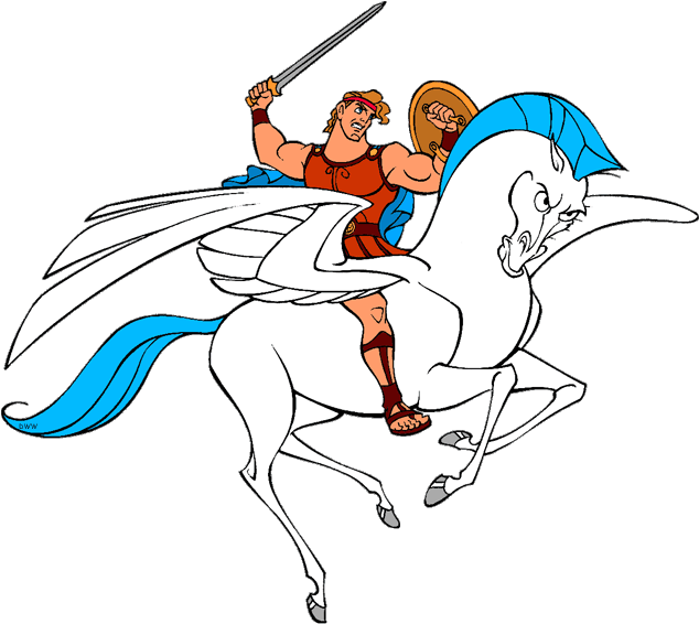Hsnvuad - Disney Hercules And Pegasus (650x571), Png Download