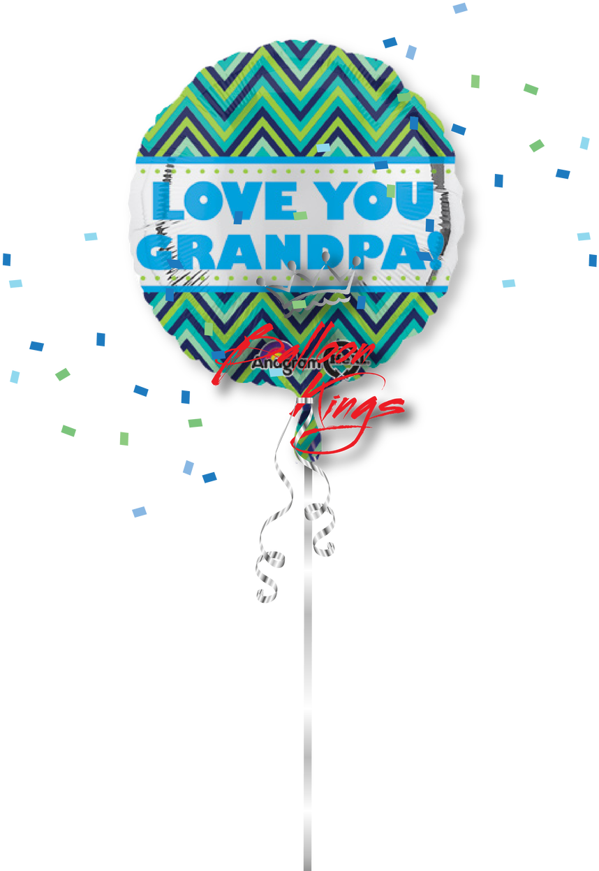 Love You Grandpa - Anagram 18 Inch Circle Foil Balloon - Love You Grandpa (1068x1280), Png Download
