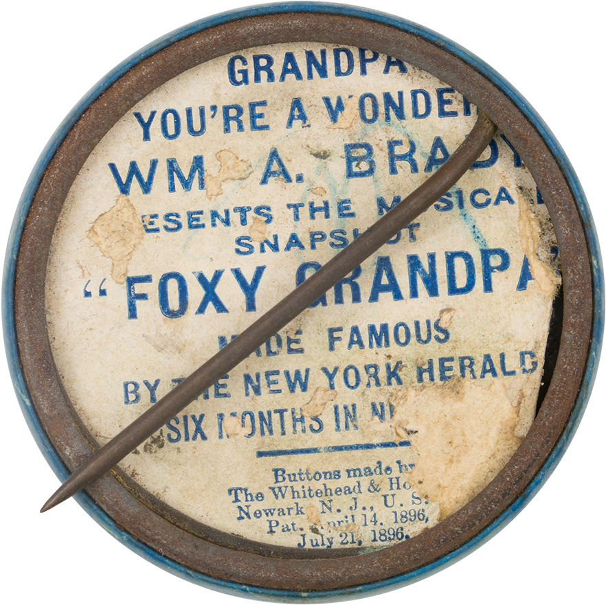 Foxy Grandpa Button Back Art Button Museum - Circle (1000x984), Png Download