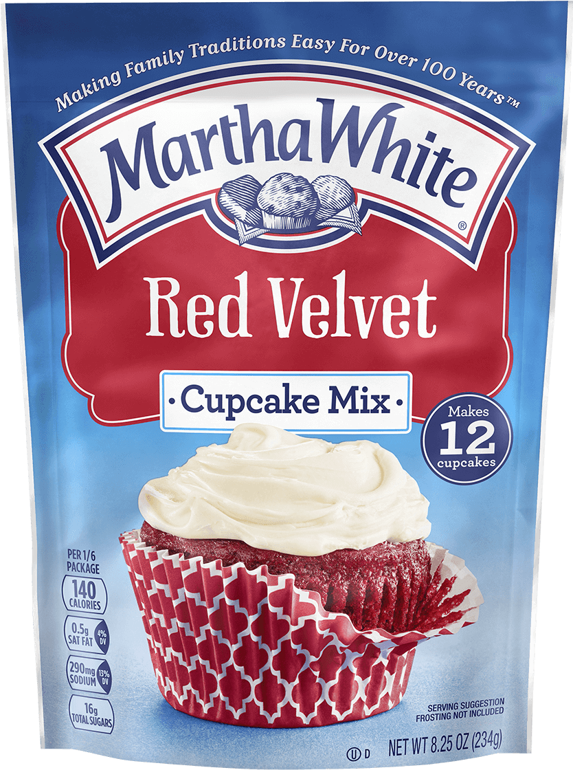 Red Velvet Cupcake Mix - Martha White Cupcake Mix, Red Velvet - 8.25 Oz (833x1200), Png Download