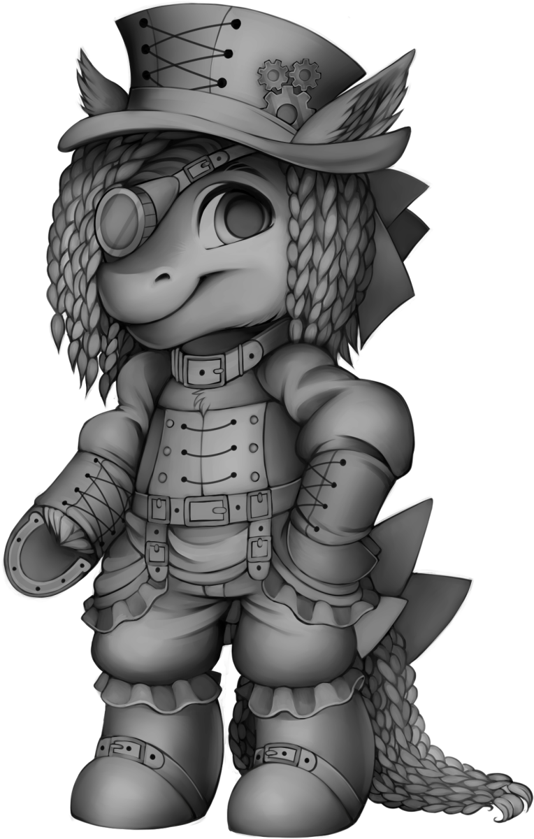 Cane Drawing Steampunk - Illustration (855x1280), Png Download