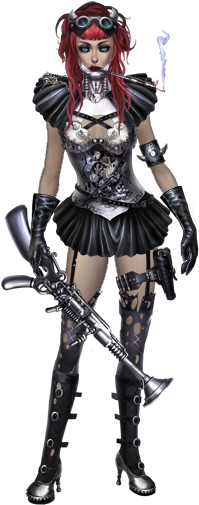 Female Chrome Steampunk Costume - Steampunk Mage Female (258x535), Png Download