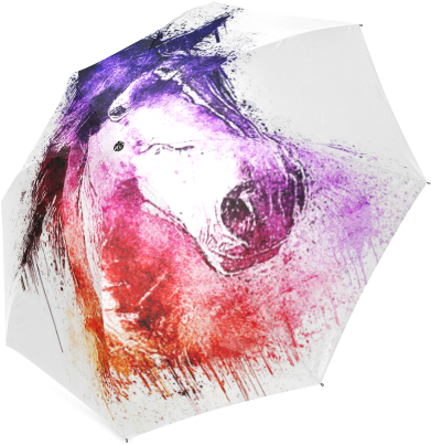Watercolor Horse Foldable Umbrella - Watercolor Horse Pillow Case (500x500), Png Download