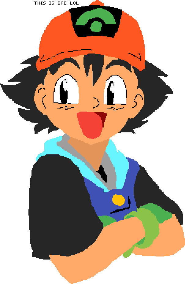 No Shading Ash Ketchum - Cartoon (650x1000), Png Download