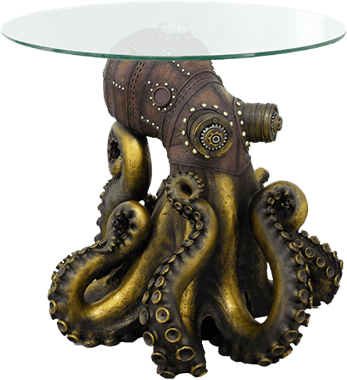 Steampunk Octopus Table - Steampunk Table (555x555), Png Download