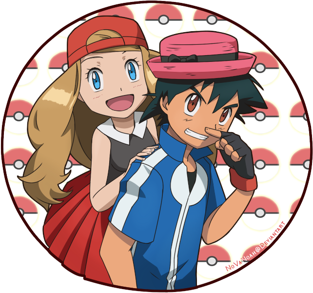 Nova Serena Ash Ketchum Red Clothing Fashion Accessory - Ash And Serena Transparent (668x624), Png Download
