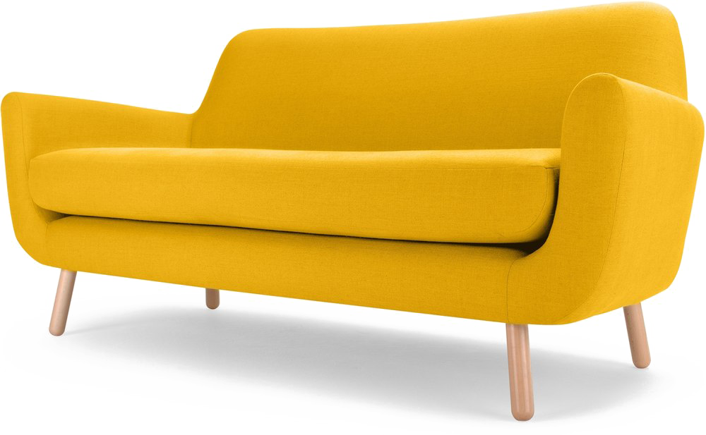 Yellow Sofa Png Image - Yellow 2 Seater Sofa (1000x617), Png Download