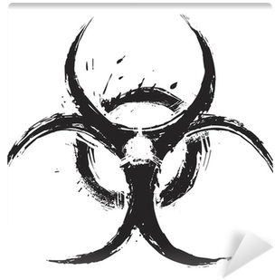 Biohazard Symbol On White Created In Grunge Style Wall - Biohazard Tattoo (400x400), Png Download