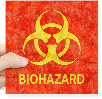Distressed Biohazard Symbol Sticker - Biohazard Symbol Deviantart (350x350), Png Download