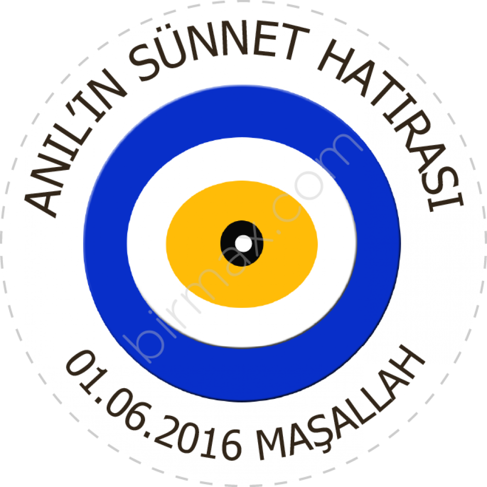 Sünnet Etiketi Nazar Boncuklu (1000x1000), Png Download