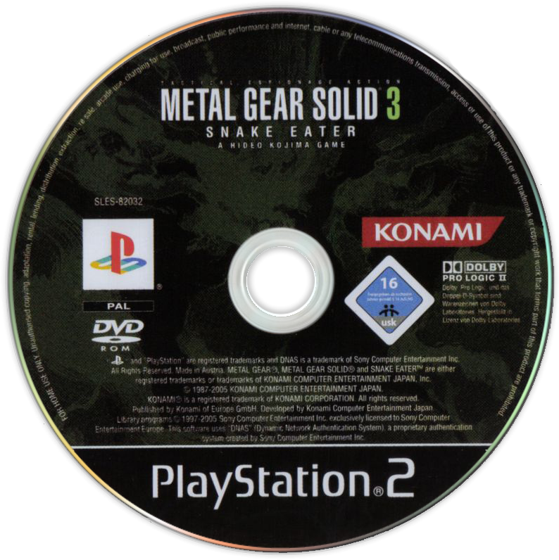 Metal Gear Solid - Metal Gear Solid 3 Cd (800x796), Png Download