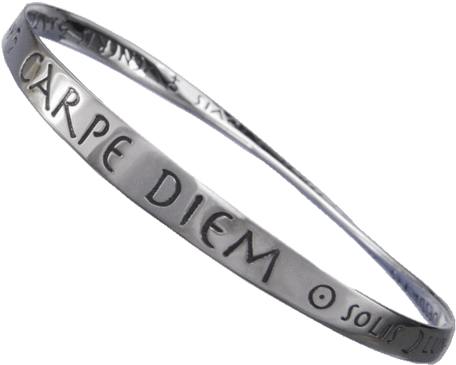 Carpe Diem Sterling Silver Bracelet - Carpe Diem Seize The Day Mobius Bracelet (480x448), Png Download