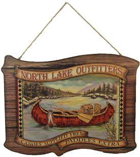 "north Lake Outfitters" Wood Sign 16"l 4 Pc Min - Young's North Lake Wood Plaque, 15.7-inch (500x366), Png Download