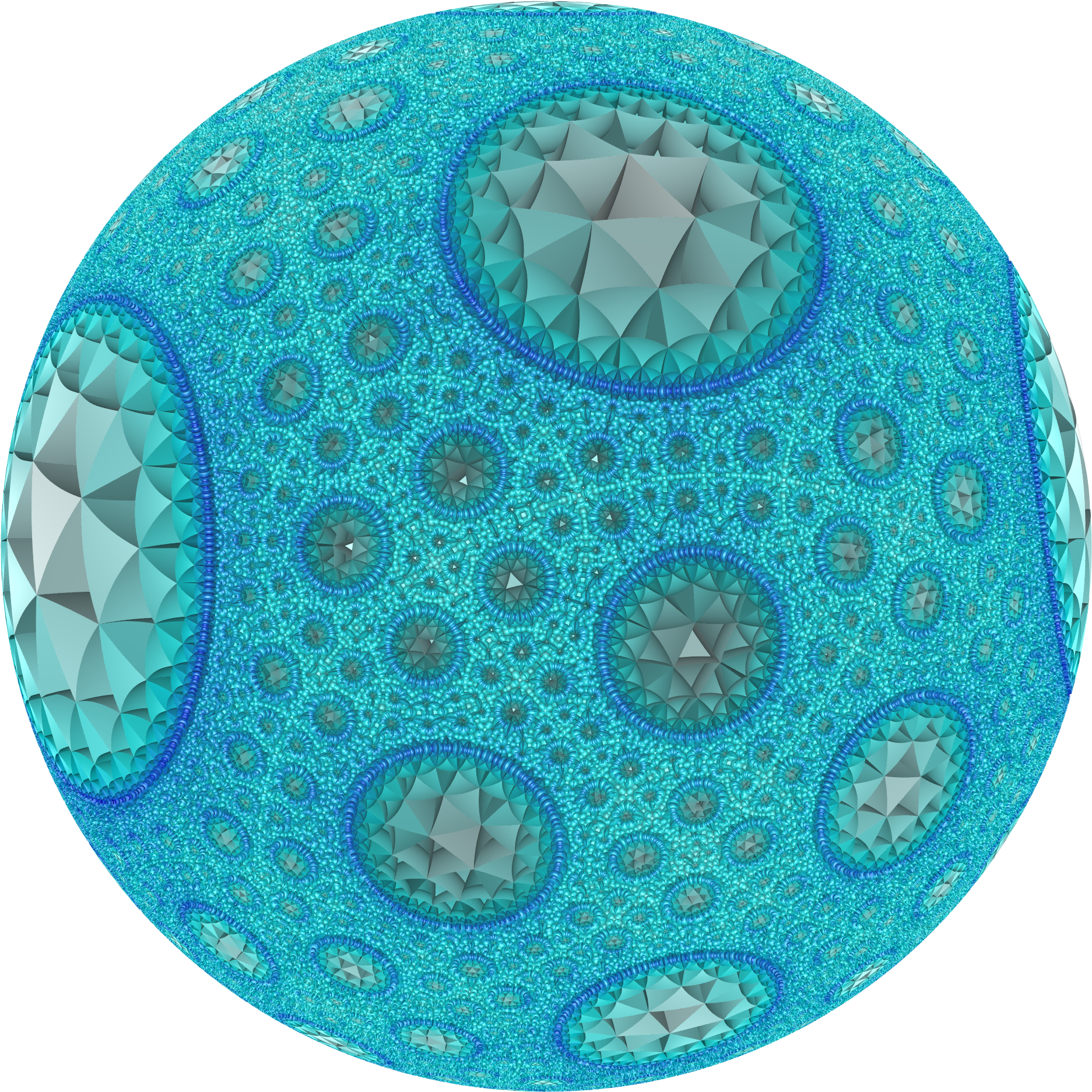 Hyperbolic Honeycomb 4 3 7 Poincare (2000x2000), Png Download