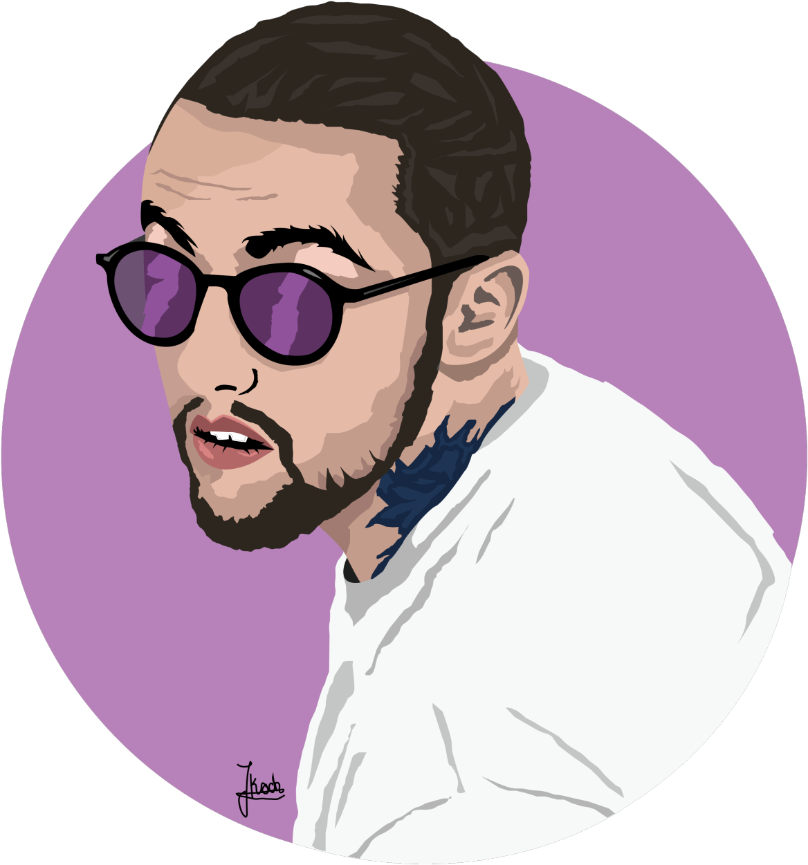 Malcolm James Mccormick , Best Known By His Stage Name - Mac Miller Face Illustration (1280x1280), Png Download