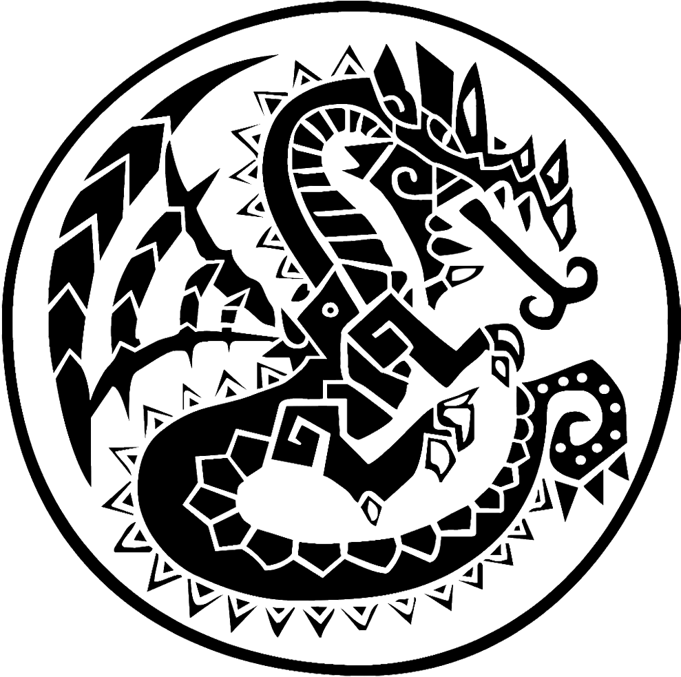 Monster Hunter Logo - Monster Hunter Cooking Black And White (1000x1000), Png Download