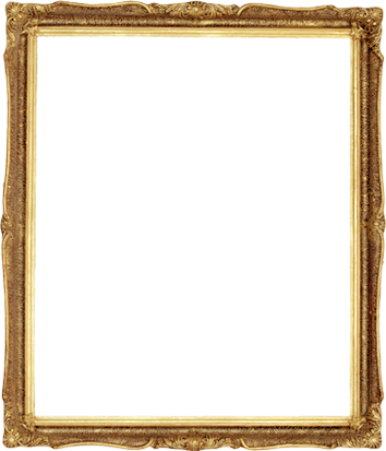 Basil Leaf Café - Vintage Gold Frames Png (354x413), Png Download