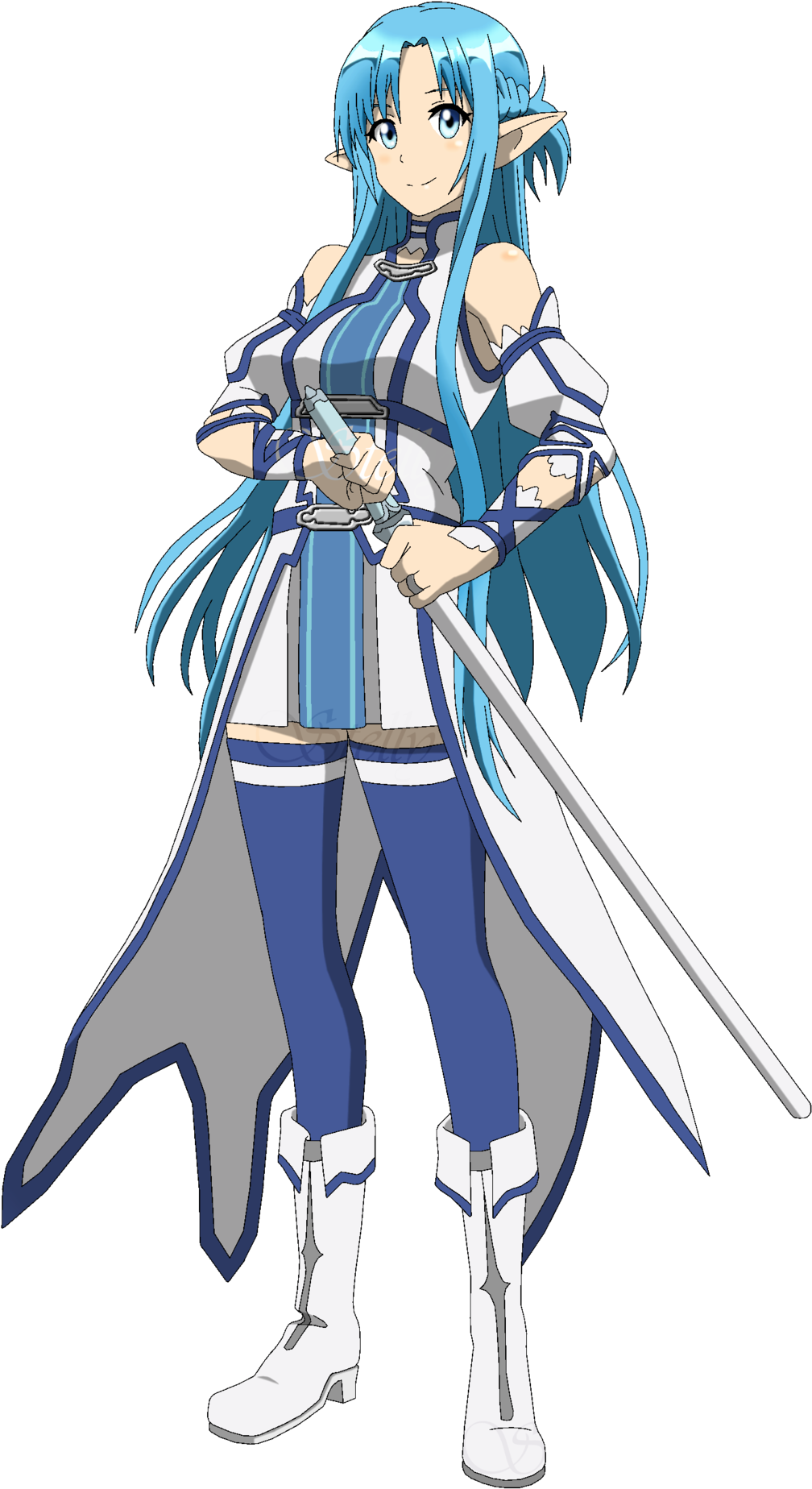 Alfheim Online Asuna By Dennisstelly-d84cde4 - Sword Art Online Asuna Alfheim (1024x1915), Png Download