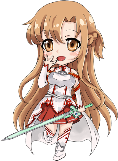 Sword Art Online, Asuna , By D-tomoyo - Sword Art Online Asuna Chibi (467x600), Png Download