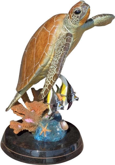 Image Description - Wyland Sea Turtle Sculpture (498x691), Png Download