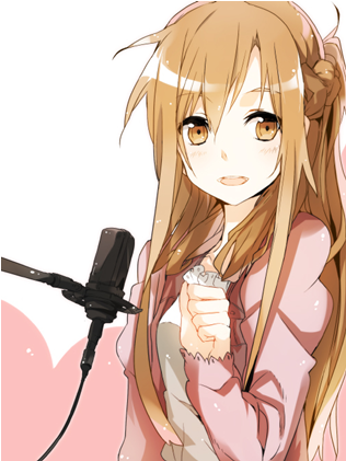 Asuna Singing - Asuna Yuuki Cute (420x420), Png Download