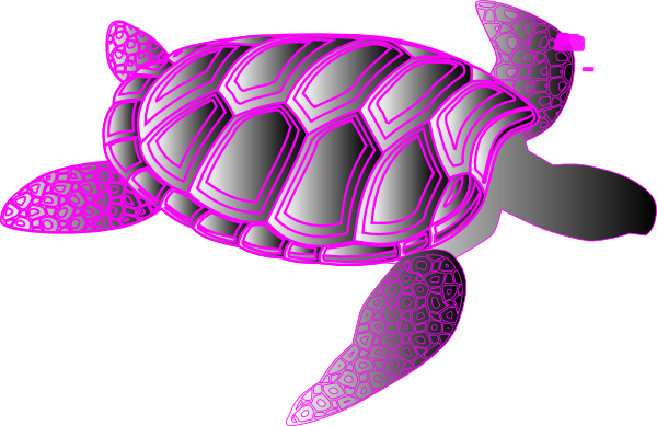 Sea Turtle Clipart Pink - Purple Turtle Clipart (600x389), Png Download