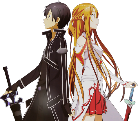 Have A Transparent Kirito & Asuna <3 - Asuna And Kirito Png (476x418), Png Download